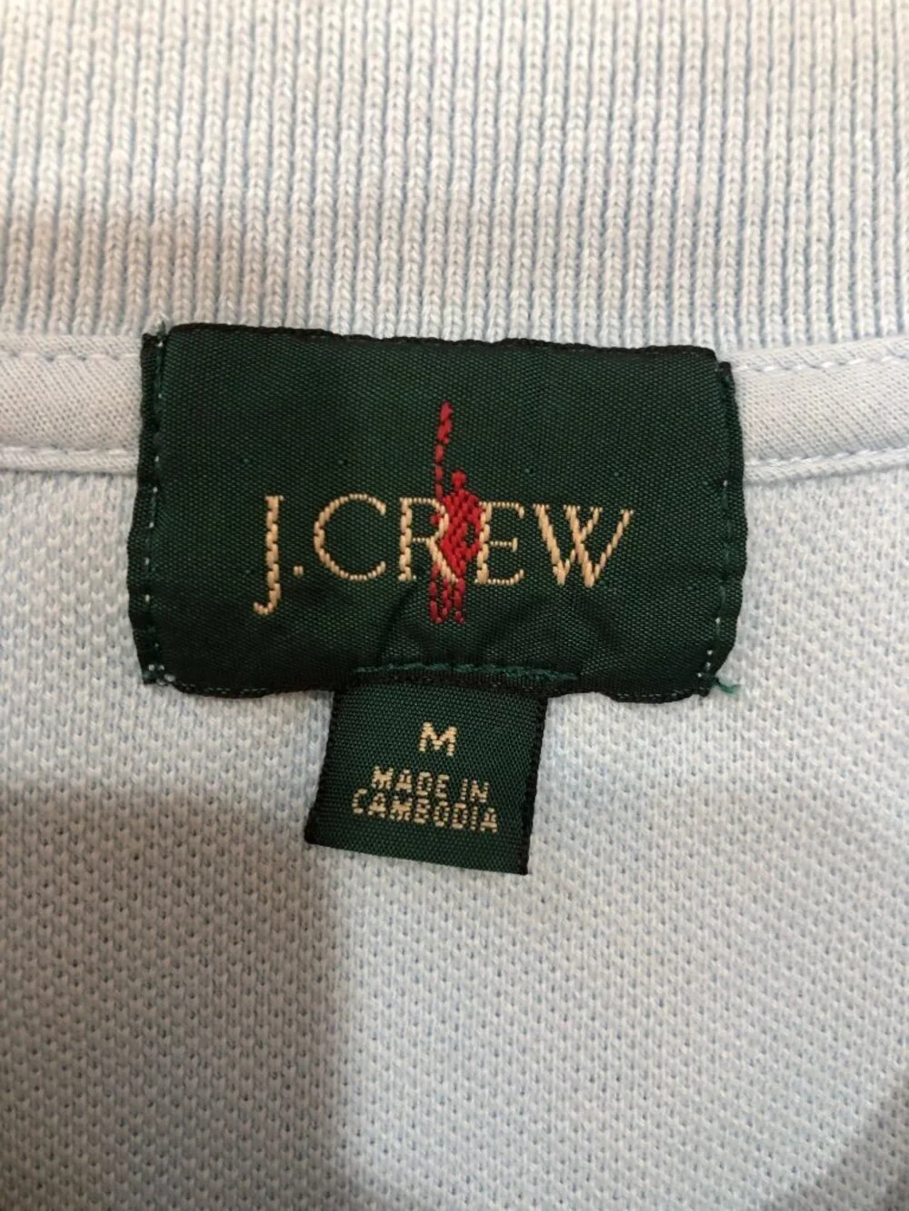 J Crew Oarsman Light Blue Short Sleeve Polo Collegiate Preppy Coastal Size M